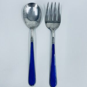 D&C Japan  E.P. Flatware Serving Set Spoon Fork Cobalt Blue